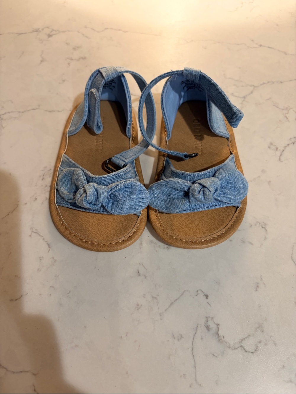 Old Navy Light Blue Denim Bow Sandals for Toddlers